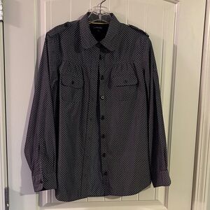 Lands’ End blue Microdot Button-Up Shirt